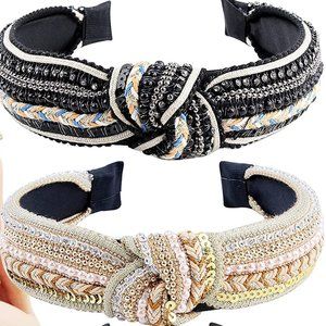 Knotted Headbands Fashion Vintage Rhinestone NEW 2/PACK